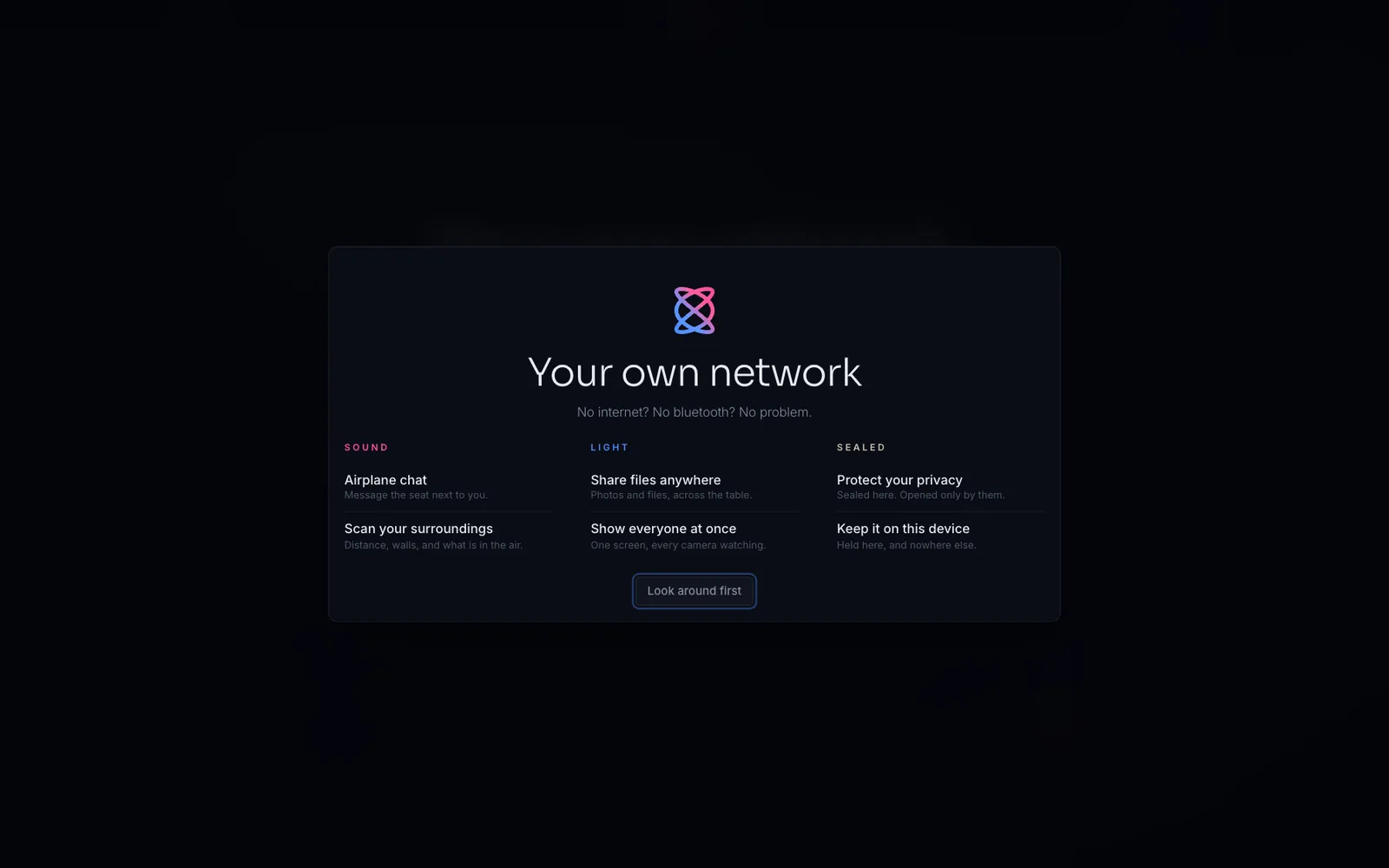 fyzx.app - Your own network, out of light and sound.