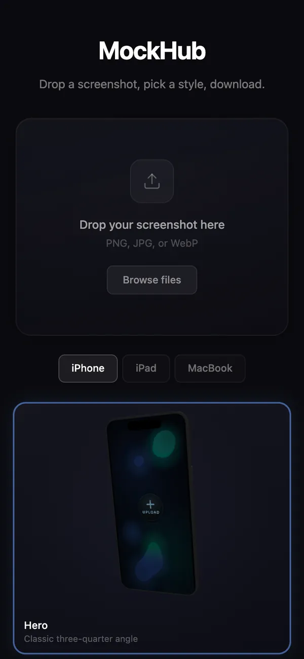 mockhub.pro on a phone