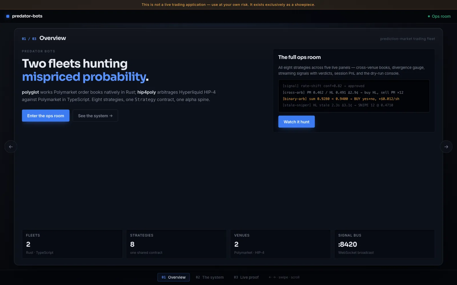 predator-bots - Two fleets hunting mispriced probability.