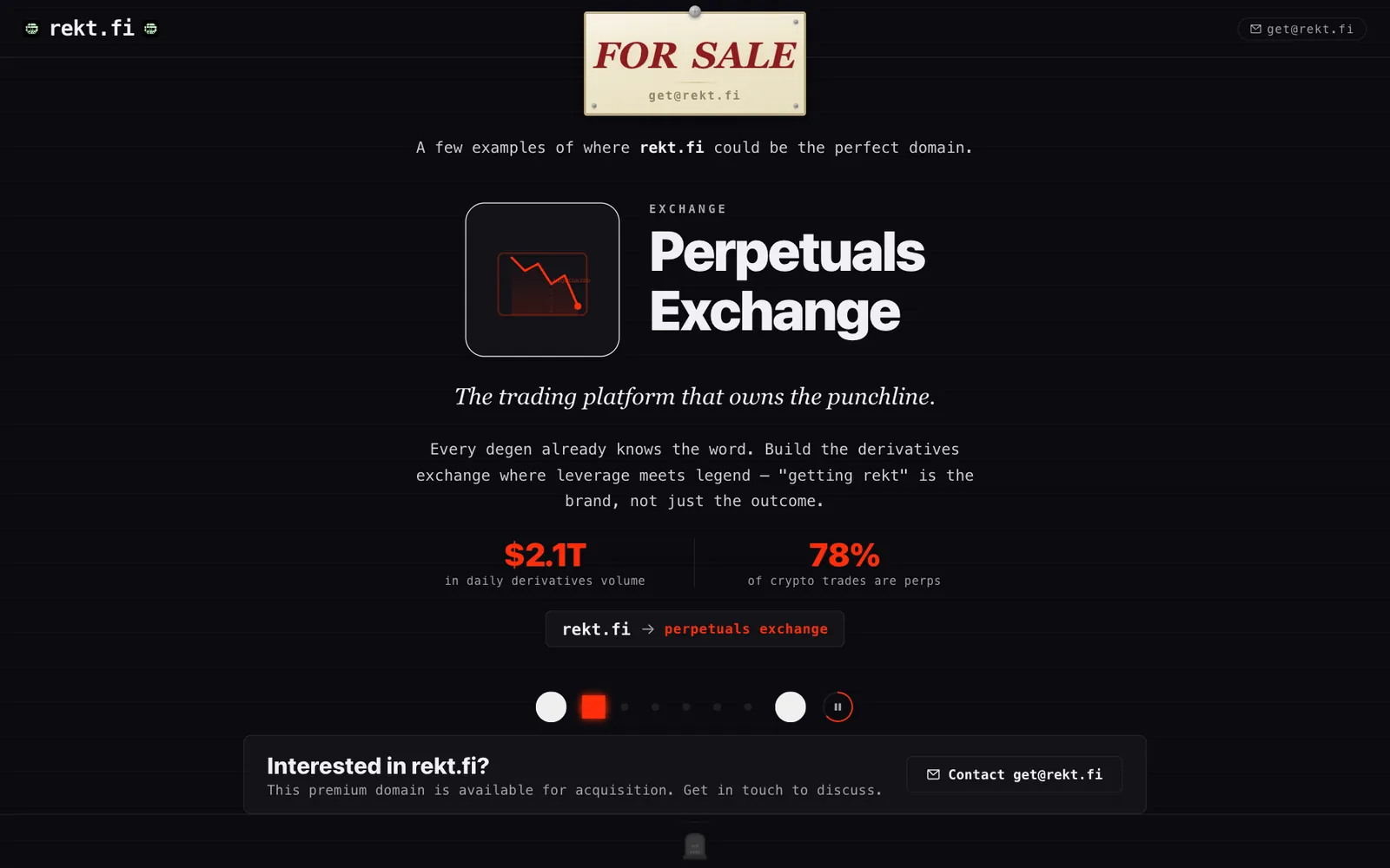 rekt.fi - A sales page worth the domain.