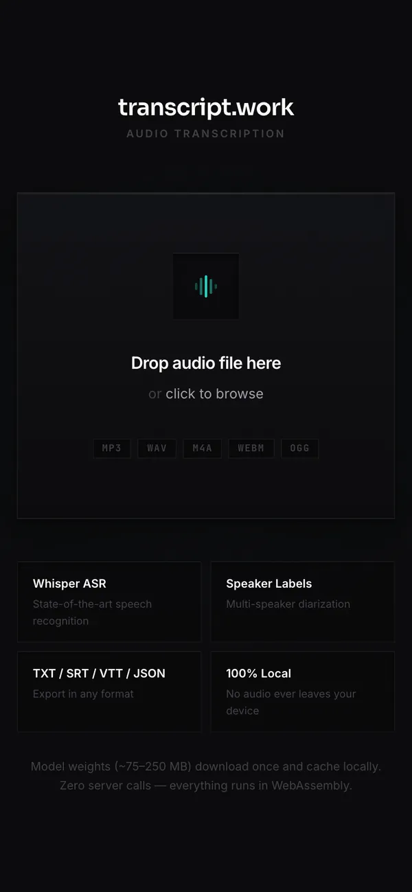 transcript.work on a phone